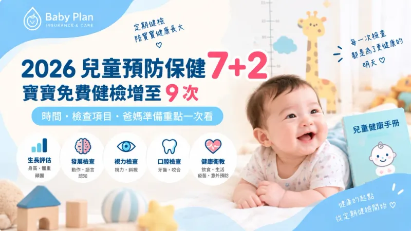 2026兒童預防保健7+2上路！寶寶免費健檢增至9次，時間、檢查項目一次看
